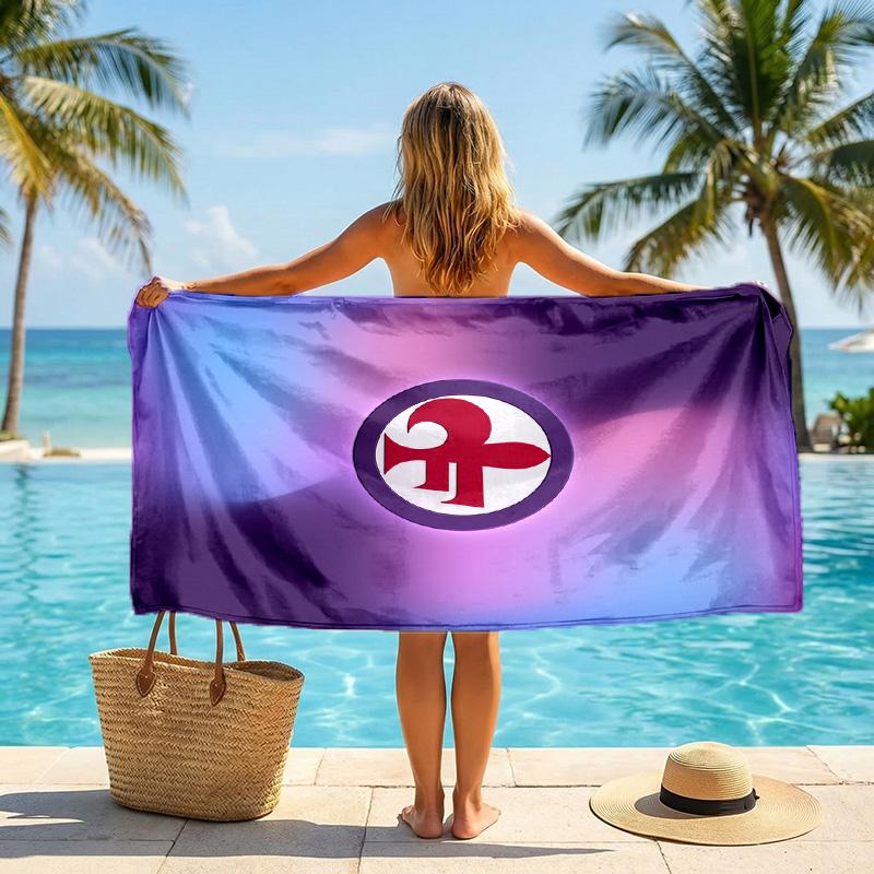 Telo da Spiaggia Asciugatura Rapida Fiorentina FC Stampa Microfibra Assorbente Portatile da Viaggio Asciugamano da Nuoto