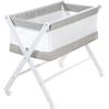 Berço Cododo Dobrável - ROBA - Tecido e malha - Colchão e rodízios com freio - 90 x 45 cm - Cinza / Branco