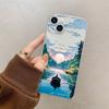 Hot-selling Healing Scenic Mobile Phone Case Mountain Forest Sunset Art Illustration All-inclusive Anti-drop iPhone Protective Case
