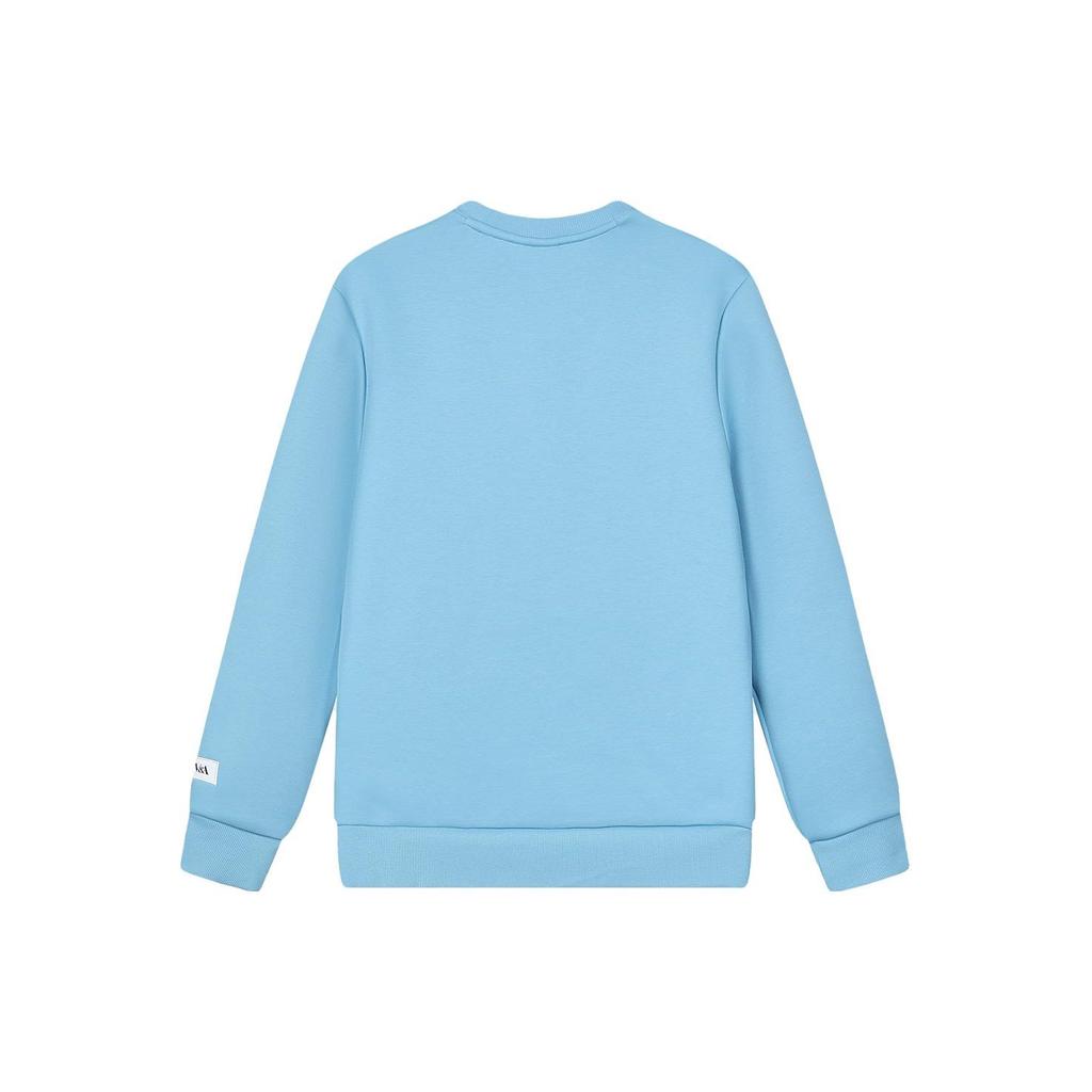 Fila X V&A Collaboration Morgan Series Floral Bird Pattern Crew Neck Pullover Casual Knit Sweatshirt Men Sweatshirt Cyan F11M418201F-BU