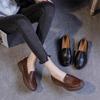 Fashion GKTINOO Fashion Women Flat Shoes Slip On Casual Loafers Spring Autumn Handmade Genuine Cow Leather Low Top Retro Lady Shoes