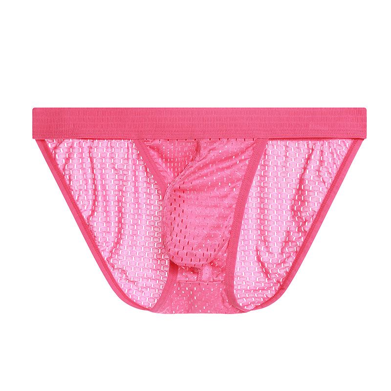Men's Wide Waist Mesh U-Pouch Low Waist Sports Underwear, Large Size, Breathable High Cut Design