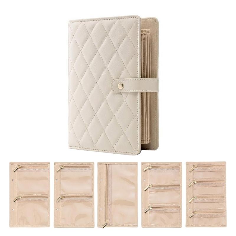 Schmuckaufbewahrungsbuch Wasserdichte Transparente Aufbewahrungsalben für Ohrringe Halsketten Ringe Schreibtisch Schubladen-Organizer