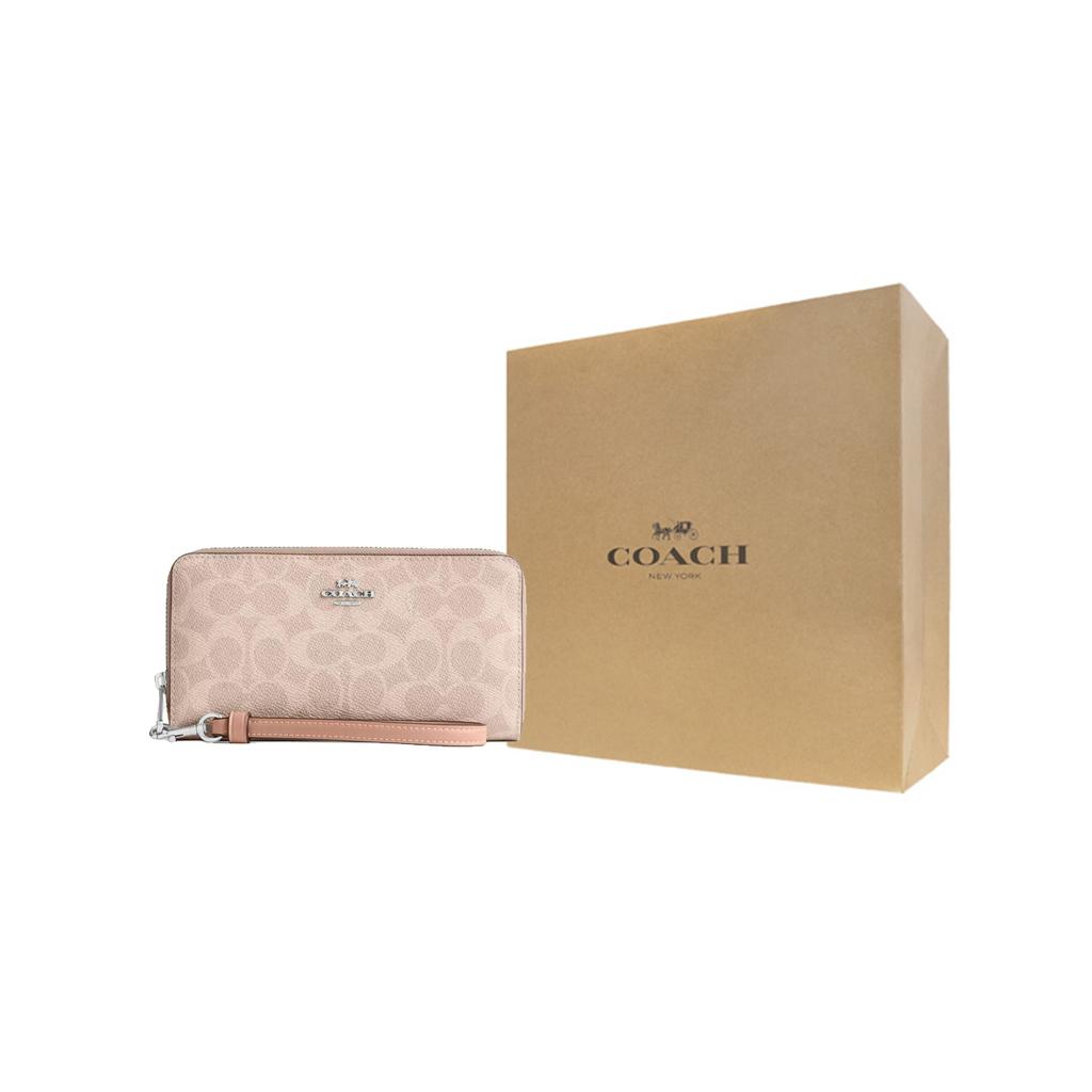 New COACH Coated Canvas Wallet Small Size Women's Sand CW778-SVPWH