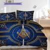 Shining All-Seeing Eye Freemason Bedding, Duvet Cover, Pillowcase, Home Decoration, Birthday Gift (1 * Duvet Cover+2 * Pillowcase, Coreless)