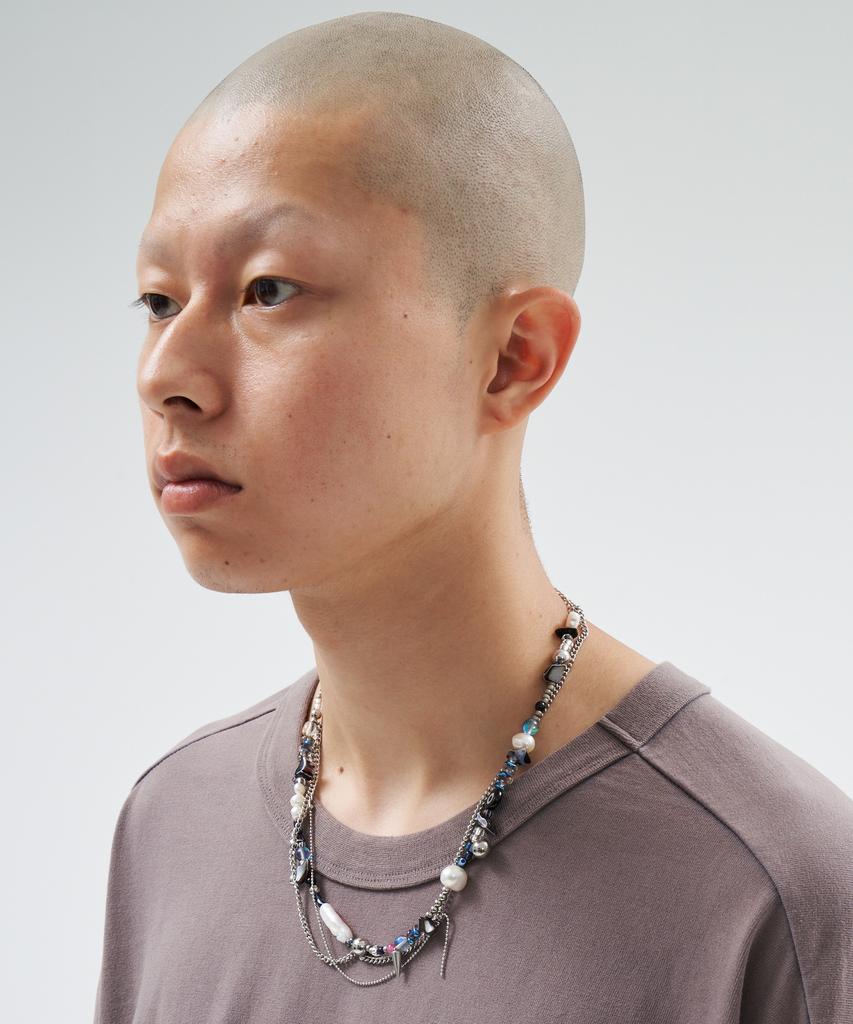 Ajobyajo Fresh Water Pearl Layered Necklace [Silver]