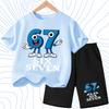 Nuova T-shirt Estiva Fresca per Bambini con Stampa Numero Sei Sette (67) 3-12 Anni Abbigliamento Cartone Animato Manica Corta + Pantaloncini Set Sportivo Casual per Ragazzi e Ragazze