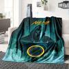 Dark Cloaked Figure Holding Sword And Ring Flannel Blanket With Customizable Name Comfortable In All Seasons Suitable For Sofas Beds Travel Camping