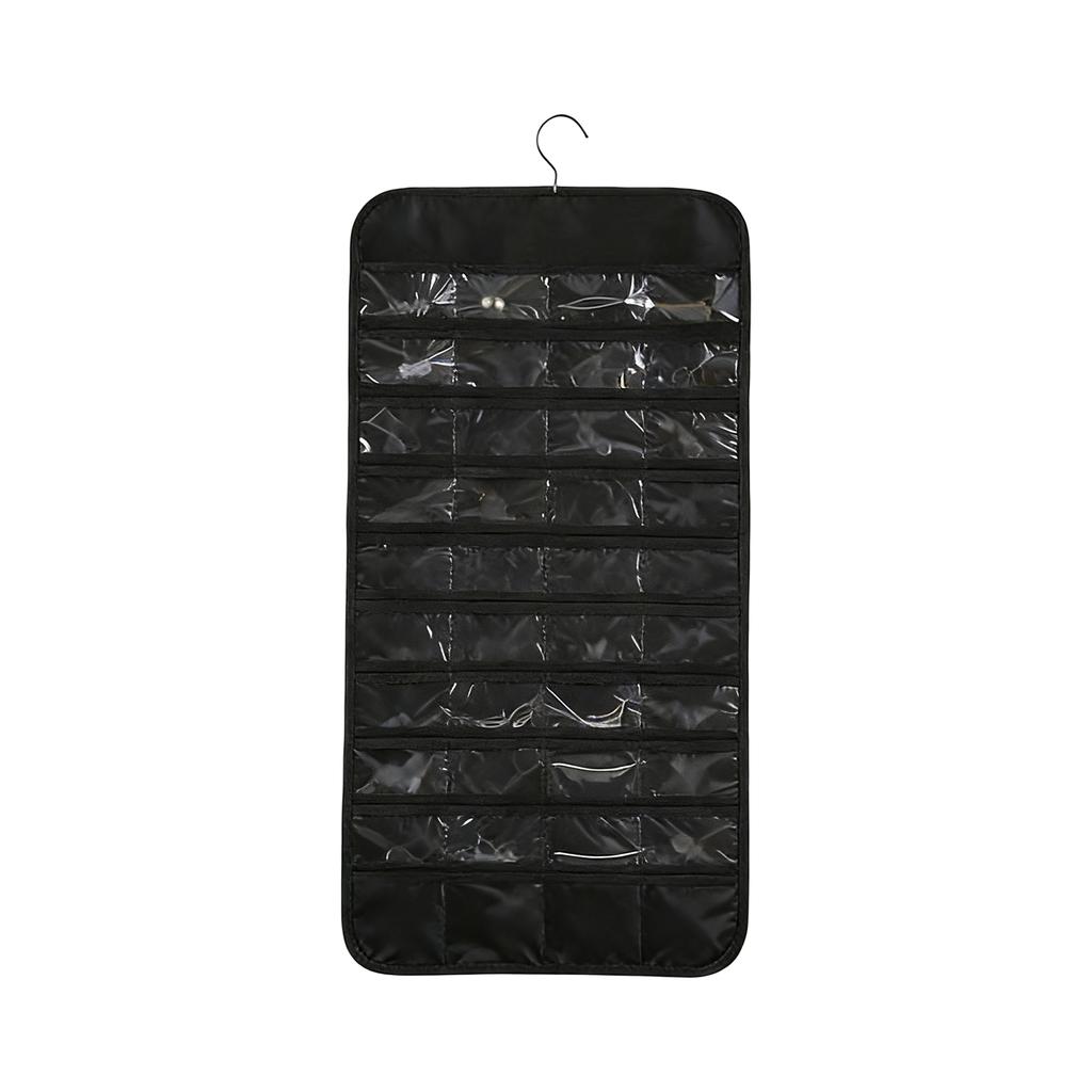 Hanging Jewelry Organizer Storage Roll With Hanger Wall Necklace Rack Display Hanging Wall/Door Metal Hook Double Sided Jewelry Rack