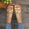 Womens Summer Sandals Rhinestone One Band Flat Slippers European and American Style Plus Size
