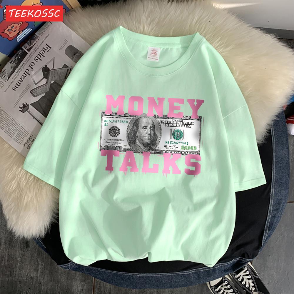 Peníze Mluví Síla Amerického Dolaru Dámská Elegantní Trička S-Xxxl Designová Neformální Trička Senior Street Krátký Rukáv