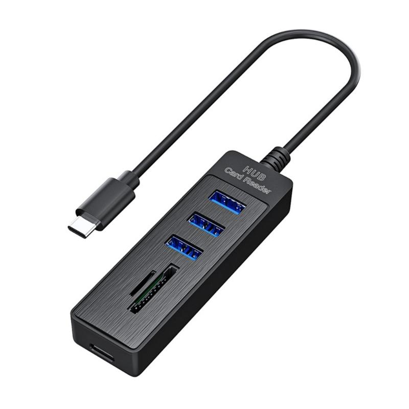 Multiple Port USB3.0 Hubs Featuring SDTF Card Slots 2 USB2.0 Port Data Transfer Adapters For Computer Tablets