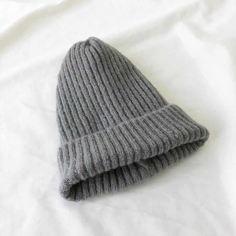 Warm Cotton Comfortable Knit Hat For Winter Versatile Colors Hightop Beanie