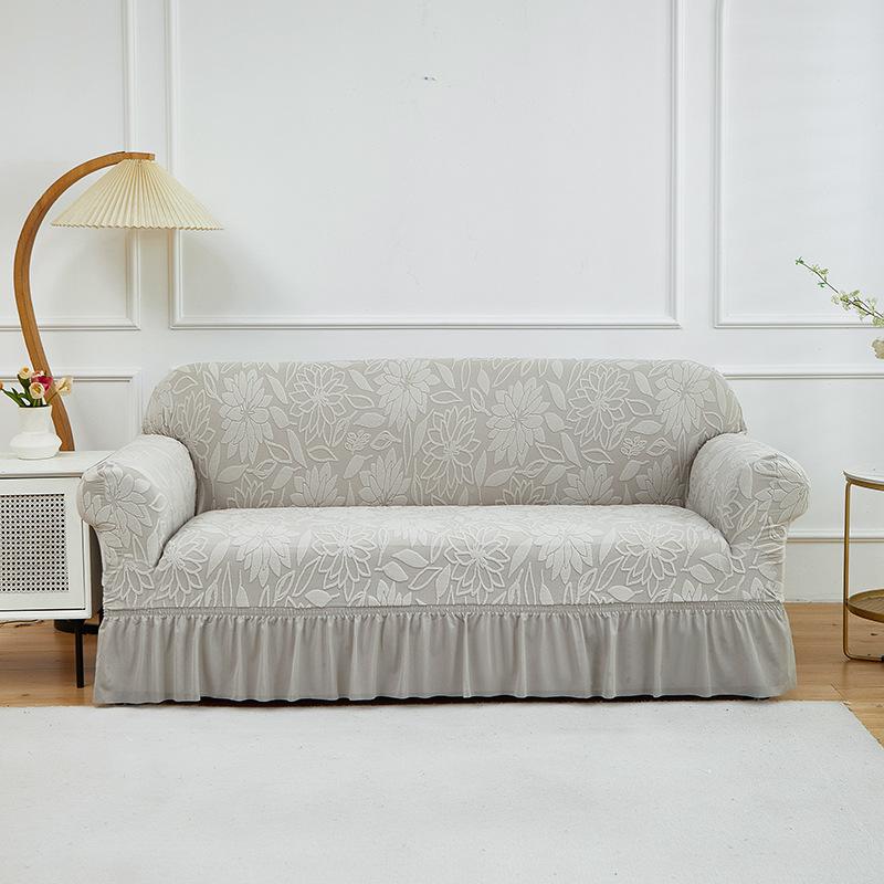 Towel Jacquard Sofa Cover Skirt Elastic Sofa Cover Living Room Combination Non-Slip Elastic Sofa Cover