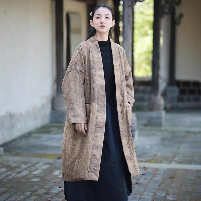 Johnature Abrigos de invierno cálidos con bolsillos y retazos de manga larga y escote en V estilo vintage para mujer