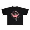 2025 Full Time Sweet Girl Oversized Pink Rose Planet Print INS Short Sleeve T-shirt Oversized Vintage Streetwear Graphic Tees