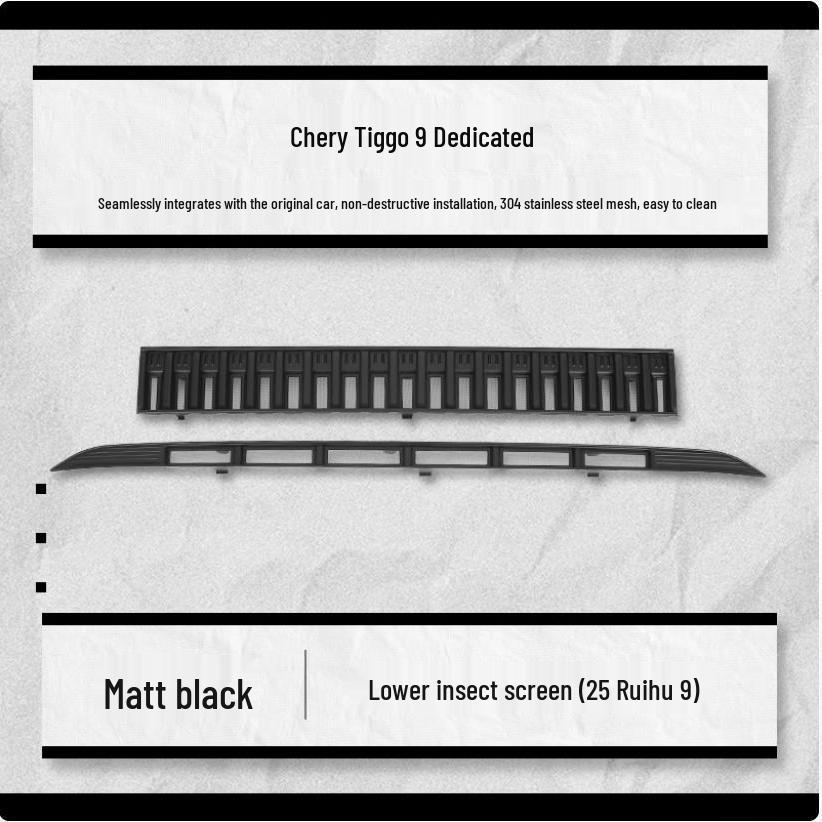 Insect Net Front Grille Radiator Protector for Chery Tiggo 9 (25 Models)