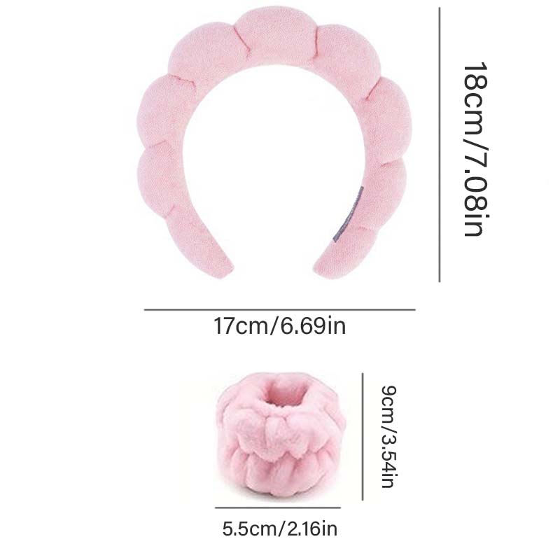 Hairband, Face Washing Wristband Set, Sponge Makeup And Skincare Headband, Fluffy Headband, Anti Slip Headband, Cute Anti Slip Jewelry Gift