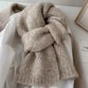 Alpaca Wool Scarf Women's Winter New Wool Blend Trendy Student High-end Knitting