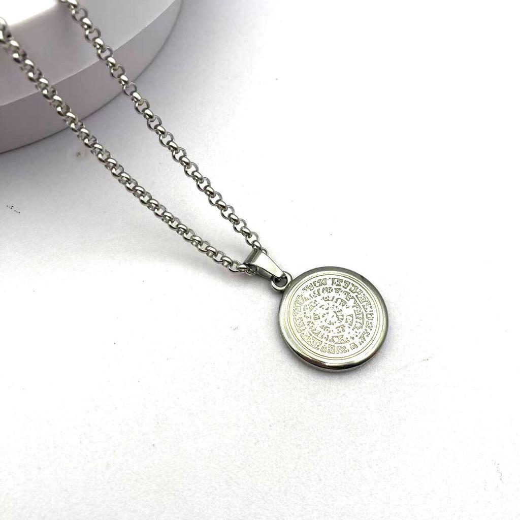 Saint Benedict Retro Amulet Titanium Steel Pendant Necklace