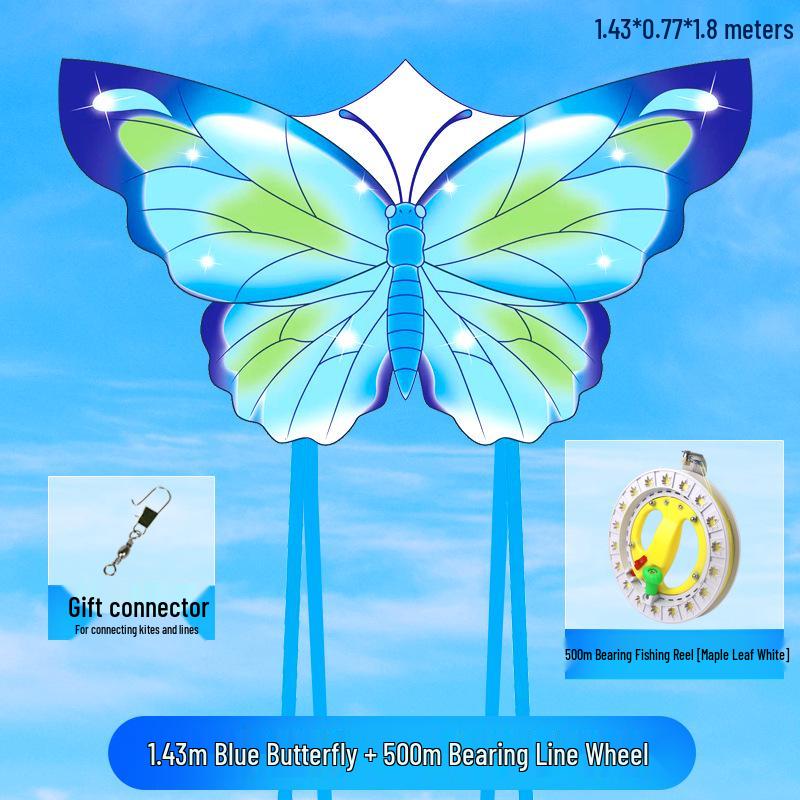 New Dream Butterfly Kite - Blue Pink, High-Grade With Line Reel, Suitable for Adults & Children, Easy to Fly