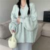 Podzim Zima Dámský Svetr Harajuku Nadměrný Pletený Pulovr Korejský Dlouhý Rukáv V Výstřih Pletenina Preppy Jednobarevný Volný Svetr