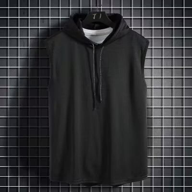 Men's Trendy Hooded Vest - Modern Style, Youthful Appeal
