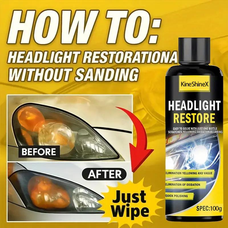 Car Headlight Oxidation Repair Milk | Brightness Restore | Lamp Shade Defog & Clear Vision