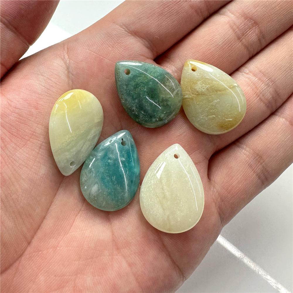 18X25MM Smooth Natural Amazonite Water Drop Pendant 1pc