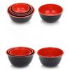 Black and Red Melamine Bowls, Buffet Plates, Ramen Bowl, Soup, Salad Bowl, Plastic Bowls, Kitchenware, Restaurant Supplies T9W9E