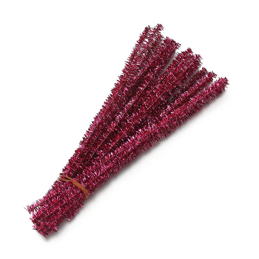 100Pcs 30cm Colorful Chenille Stem Twisted Rod Wool Root Fluffy Bar Iron Wire for DIY Handcraft Twisting Decor Jewelry Supplies