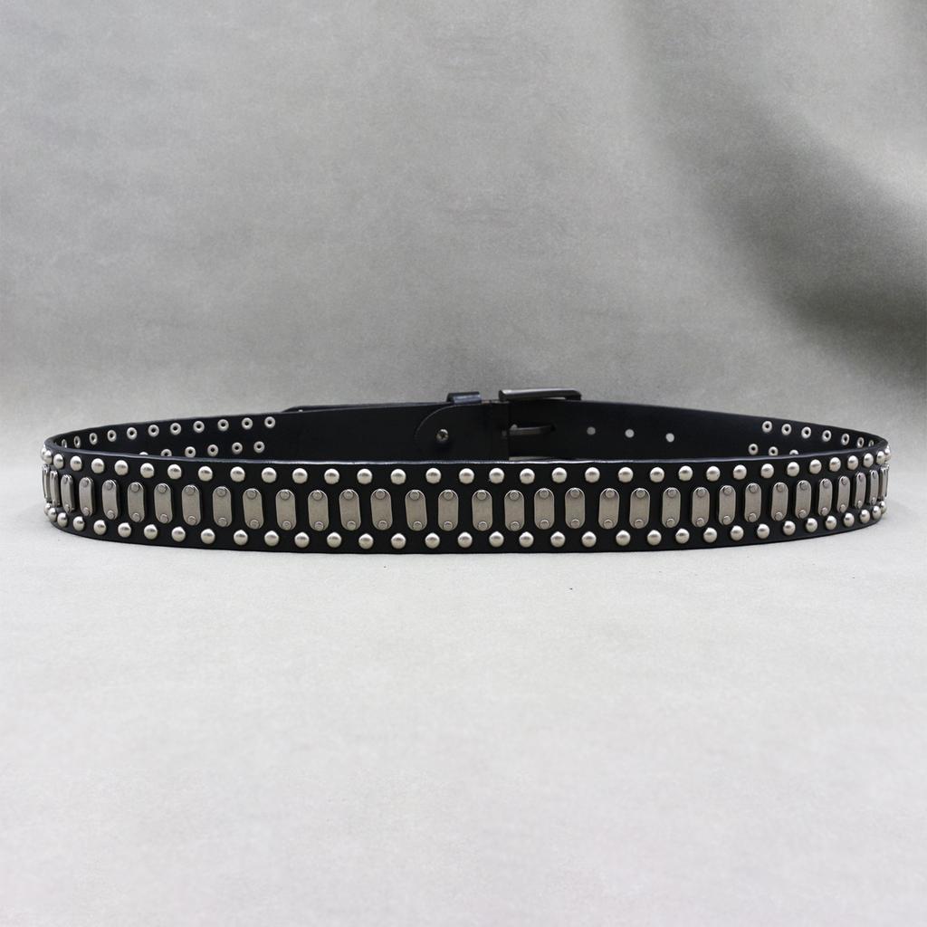 Punk Neutral Rivets for Men and Women Belts for Trendy Personality Knight Leather Belt American Light Luxury Decorative Belt