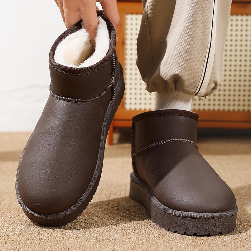 Winter men's velvet thickened cold-proof and warm large cotton boots retro short non-slip wear-resistant comfortable snow boots