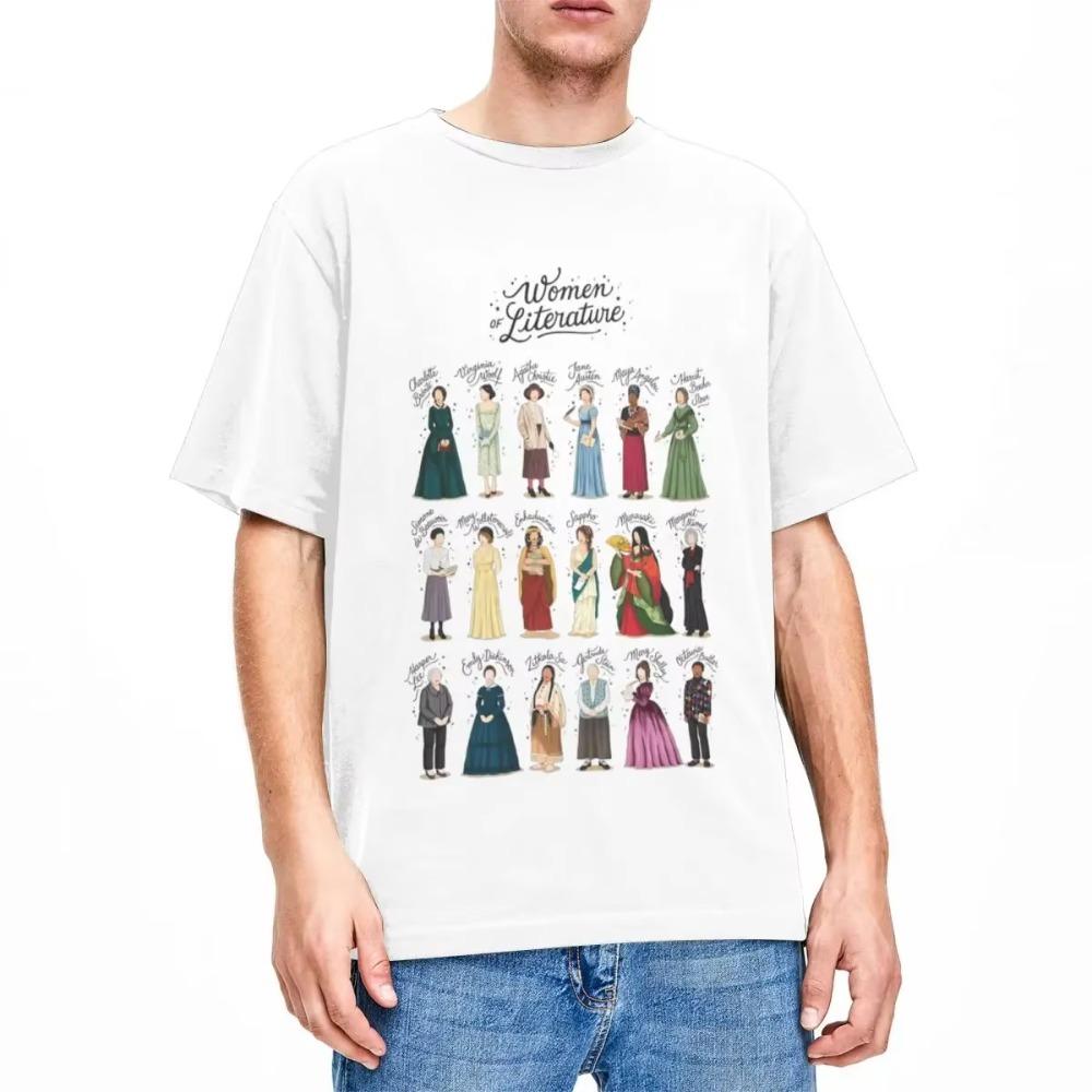 Famous Iconic Women Of Literature T Shirts Bibliophile Book Lover Bookworm Apparel Novelty Tee Shirt T-Shirt