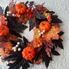 Halloween Harvest Festival Autumn Colors Wreath Pumpkin Berry Door Vine Ring Thanksgiving Door