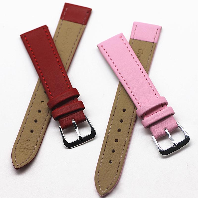 

1 шт., высококачественный кожаный ремешок, сменный ремешок для мужчин и женщин, аксессуары для часов 18mm красный