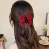 Fabric Rose Hair Claw Women Elegant Ponytail Clip Sweet Flowers Hair Clips Crab Claw Headdress Hair Accessories