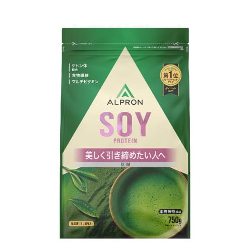 Alpron (ALPRON SLIM) Soy Protein, Authentic Matcha Flavor, 750g, Ketones, Dietary Fiber, Multivitamins, Aspartame-Free, Made in Japan