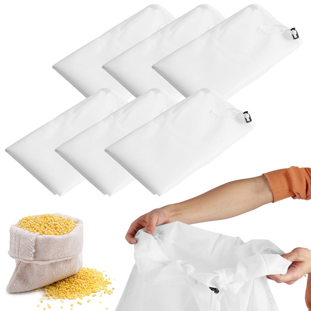 6pcs Brew Bag Beer Homebrew Filter Bag Fine Mesh Strainer Bag for Nut Milk Juice Filter Cloth Home Brewing Beer Cider Grape Wine