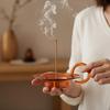 Minimalist Art Home Incense Holder with Handle Incense Burner Ash Catcher Incense Burner for Meditation Yoga Spa Home Decoration