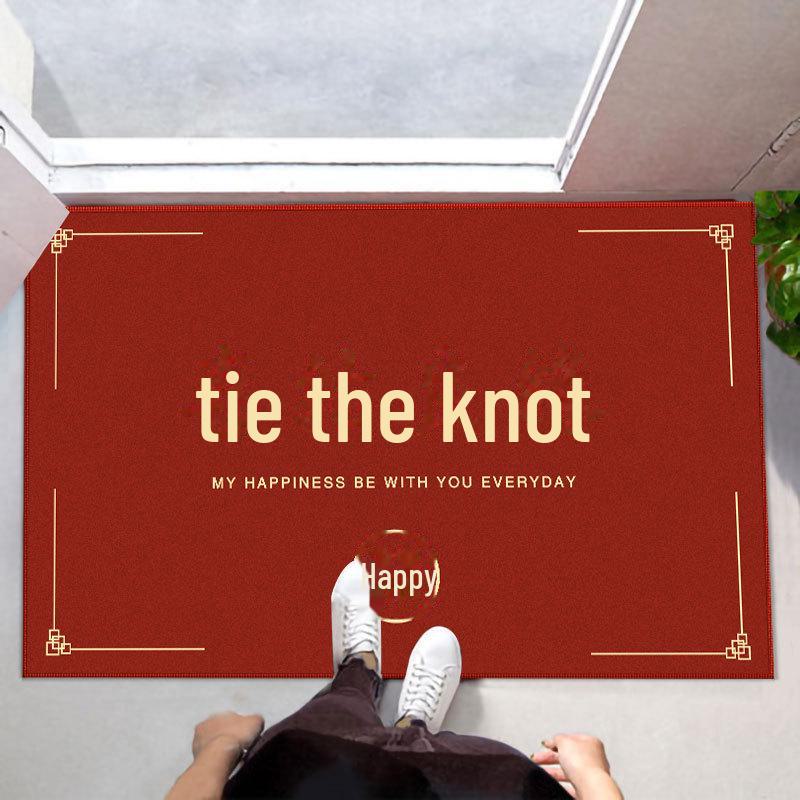 Kırmızı Düğün Kapı Paspasları - Yeni Evlilerin Dekorasyonu İçin Şık Giriş Halısı
