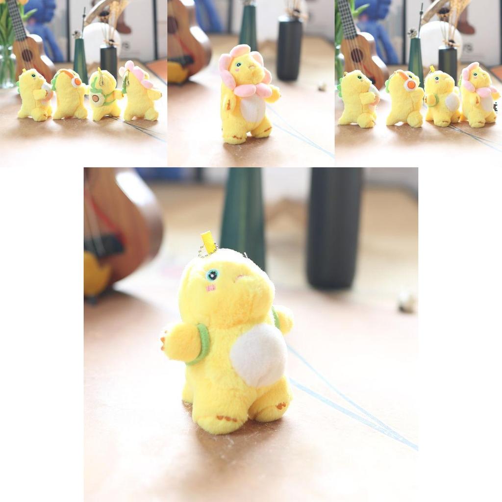 Charming Cute Cartoon Dinosaur Plush Doll Keychain Mini Backpack Plush Toy Accessory