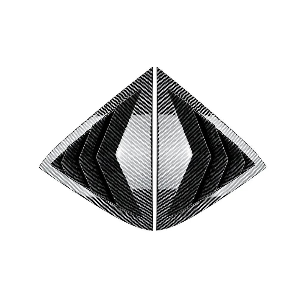 Car Rear Side Window Shutter Triangle Louver Vent Decoration Modified Accessories Gloss Black For Ford Fiesta MK7 7.5 2008-2017