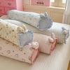 Adorable Cotton Gauze Bunny Ear Throw Pillow - Double-Layer, Washable Long Pillow for Girls, Perfect for Sleeping or Backrest.