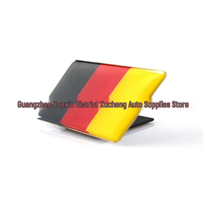 Tysk Flagg 3D Aluminium Bil Grill & Hale Emblem Klistremerke