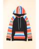 Azura Exchange Striped Patchwork Kangaroo Pocket Hoodie