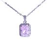 Fashion Pendant Necklace 925 Sterling Silver Platinum-Plated Lucky Pink Diamonds Jewelry