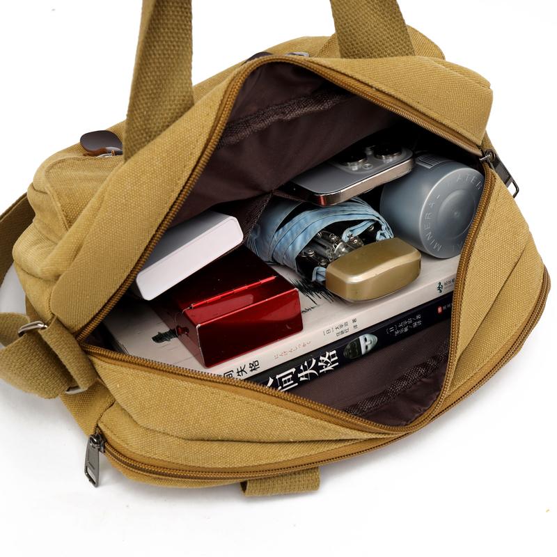 Canvas Handbag Men's Business Briefcase Shoulder Crossbody Bag