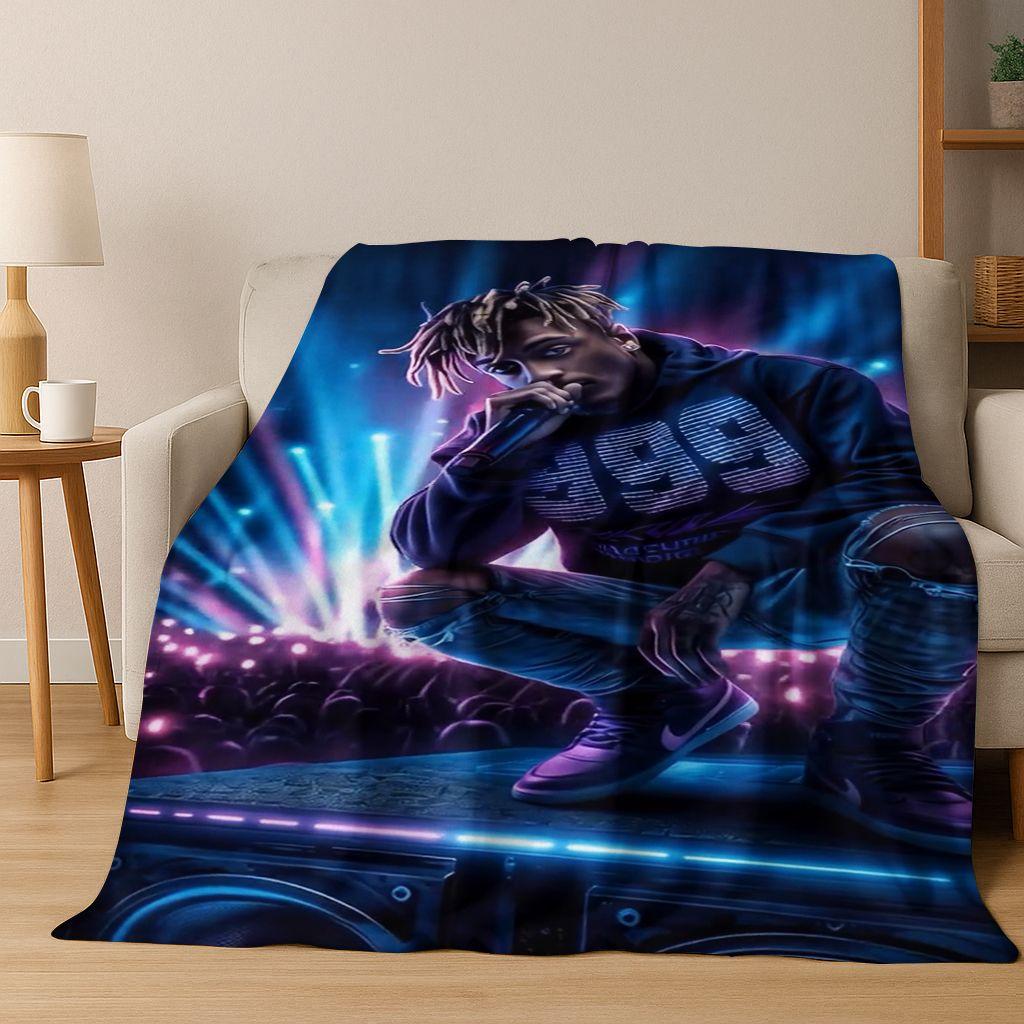 Manta de Franela con 26 Estilos de Artistas de Rap Dibujos Animados Tupac Snoop Dogg Hip Hop, Manta Acogedora Suave para Hogar Dormitorio Cama Cubierta de Sofá