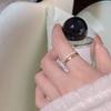 Double-layer Zircon Ring for Women's Simple and Advanced Sense, New Versatile Cold Wind Honeycomb Fashionable Opening Adjustable Ring